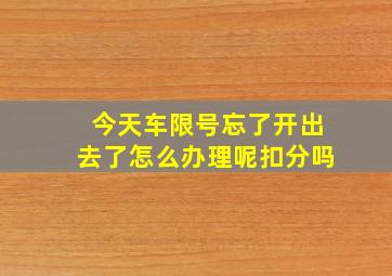 今天车限号忘了开出去了怎么办理呢扣分吗