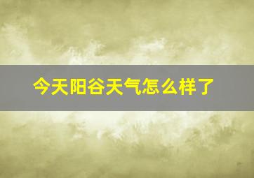 今天阳谷天气怎么样了