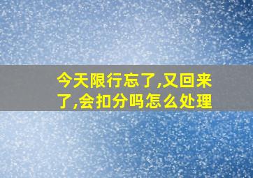 今天限行忘了,又回来了,会扣分吗怎么处理