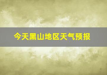 今天黑山地区天气预报