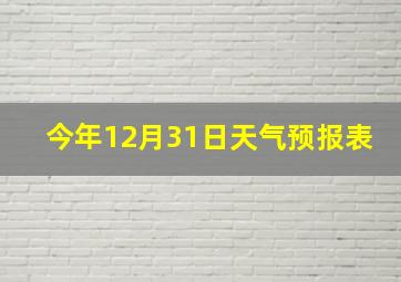 今年12月31日天气预报表