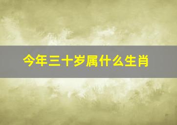 今年三十岁属什么生肖