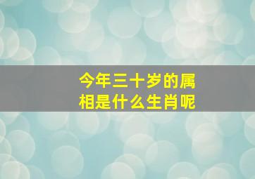 今年三十岁的属相是什么生肖呢