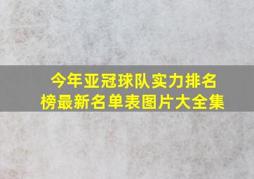 今年亚冠球队实力排名榜最新名单表图片大全集