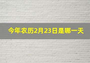 今年农历2月23日是哪一天