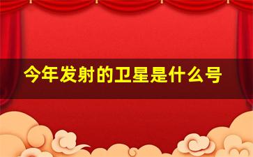 今年发射的卫星是什么号