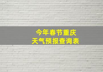 今年春节重庆天气预报查询表