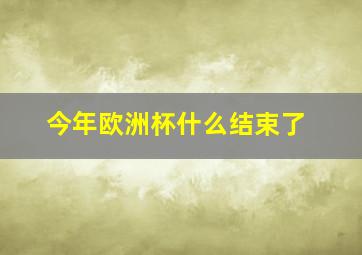 今年欧洲杯什么结束了