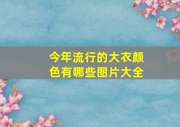 今年流行的大衣颜色有哪些图片大全