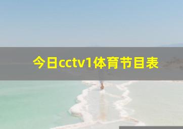 今日cctv1体育节目表