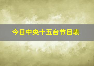 今日中央十五台节目表