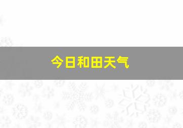 今日和田天气