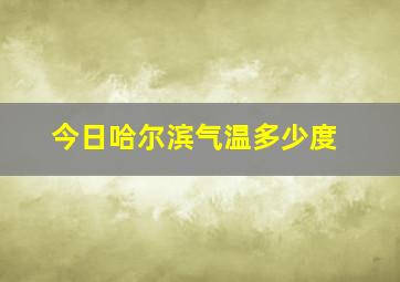 今日哈尔滨气温多少度