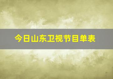 今日山东卫视节目单表