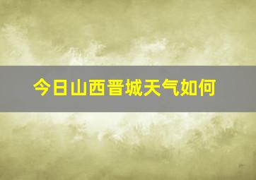 今日山西晋城天气如何