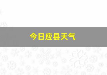 今日应县天气