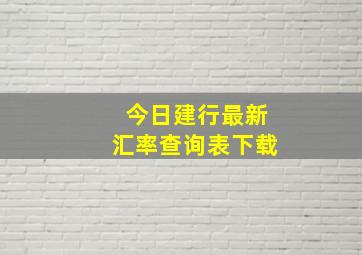 今日建行最新汇率查询表下载