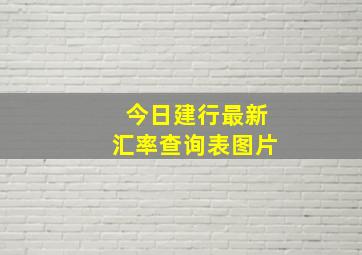 今日建行最新汇率查询表图片