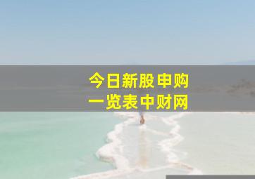 今日新股申购一览表中财网