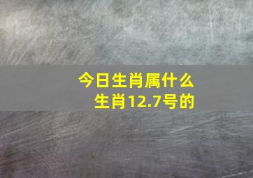 今日生肖属什么生肖12.7号的