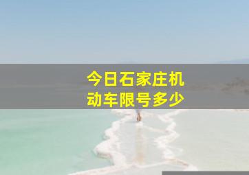 今日石家庄机动车限号多少