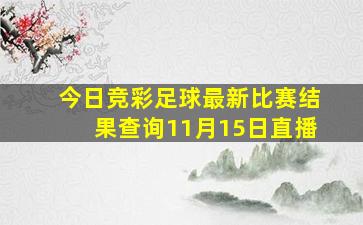 今日竞彩足球最新比赛结果查询11月15日直播