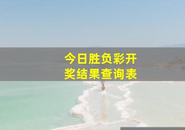 今日胜负彩开奖结果查询表