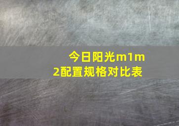 今日阳光m1m2配置规格对比表