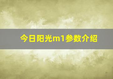 今日阳光m1参数介绍