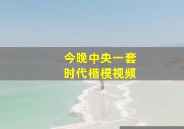 今晚中央一套时代楷模视频