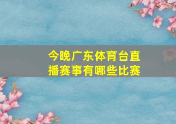 今晚广东体育台直播赛事有哪些比赛