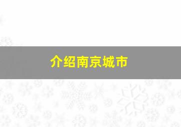 介绍南京城市