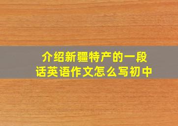 介绍新疆特产的一段话英语作文怎么写初中