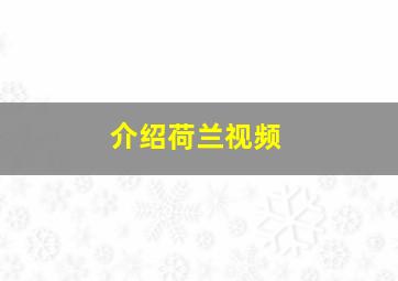 介绍荷兰视频