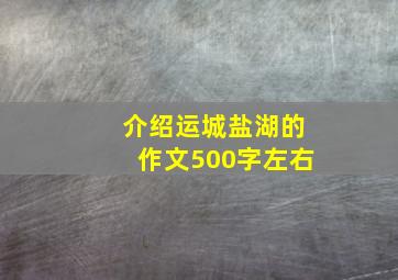 介绍运城盐湖的作文500字左右