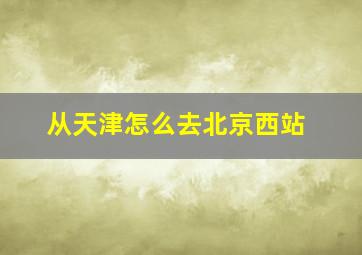 从天津怎么去北京西站