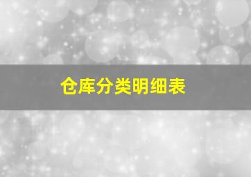 仓库分类明细表