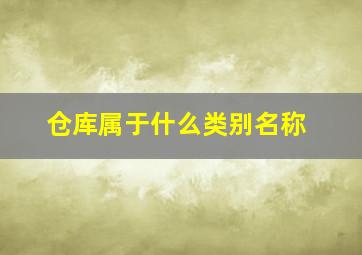 仓库属于什么类别名称