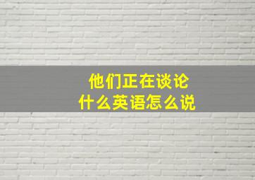 他们正在谈论什么英语怎么说