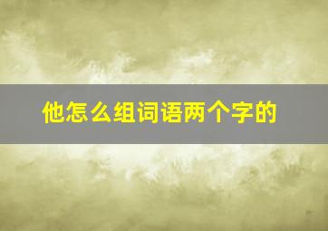 他怎么组词语两个字的