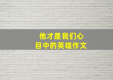 他才是我们心目中的英雄作文