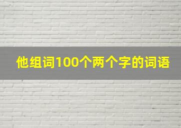 他组词100个两个字的词语