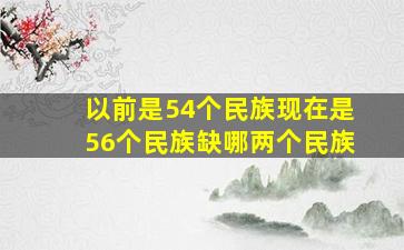 以前是54个民族现在是56个民族缺哪两个民族