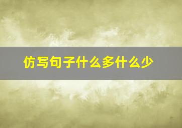 仿写句子什么多什么少