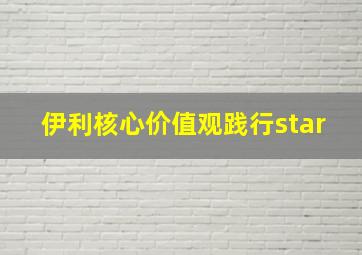 伊利核心价值观践行star