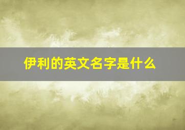 伊利的英文名字是什么