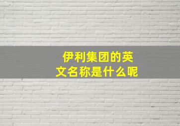 伊利集团的英文名称是什么呢