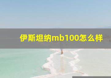 伊斯坦纳mb100怎么样