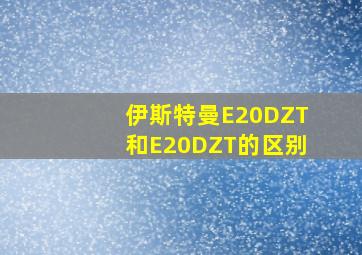 伊斯特曼E20DZT和E20DZT的区别