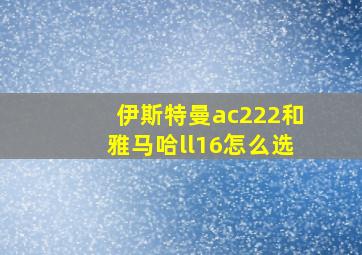 伊斯特曼ac222和雅马哈ll16怎么选